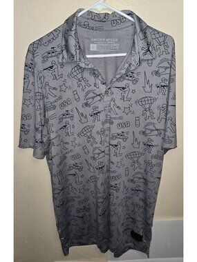 Grunt Style Men's Cartoon Military Themed Print Polo Polyester Spandex Blend Fun